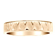 Diagonal Pattern 14K Yellow Gold Wedding Ring