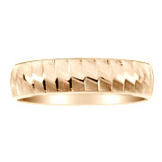 14K Carved Pattern Designer Yellow Gold Wedding Band