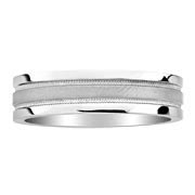 Titanium Satin Milgrain Wedding Band