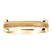 14K Yellow Gold Satin Milgrain Wedding Band