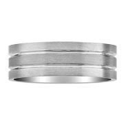 Three Row Titanium Brushed Wedding Band