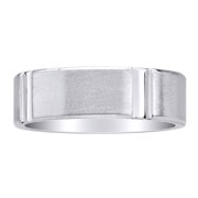 14K Brush Finish White Gold Designer Wedding Band