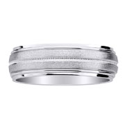 14K White Gold Designer Wedding Band