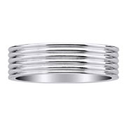 6 Row Stack Design 14K White Gold Wedding Band