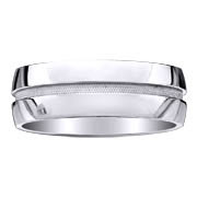 Brush Milgrain Center Titanium Wedding Band