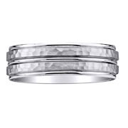 Hammer Textured Designer Titanium Wedding Band