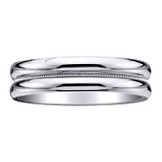 Milgrain Center Titanium Wedding Band
