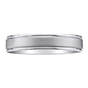 Satin Center 14K White Gold Wedding Band