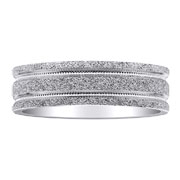 Stone Finish 7mm 14K White Gold Wedding Band