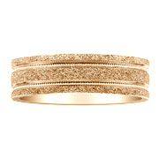 Stone Finish 7mm 14K Yellow Gold Wedding Band