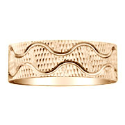 Double Wave Pattern Textured 14K Yellow Gold Ring