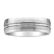 Brushed 7mm Ridge Titanium Wedding Band