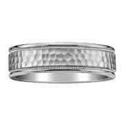Hammer Milgrain Titanium Wedding Band