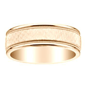 Textured Milgrain 14K Yellow Gold Wedding Ring