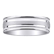 14K White Gold 7mm Designer Wedding Ring