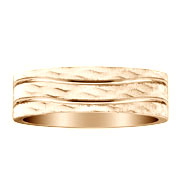 Wave Pattern 7mm 14K Yellow Gold Wedding Band