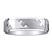 Interlocking Design 14K White Gold Wedding Band