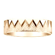 14K Yellow Gold Peaks and Valley Textured Wedding Band