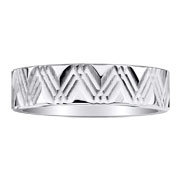 Designer 14K White Gold Textured Wedding Band