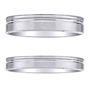 14K White Gold Matching Designer Wedding Rings