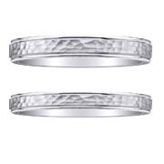 14K White Gold Hammer Design Matching Wedding Bands