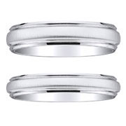Designer 14K White Gold Wedding Band Bridal Set