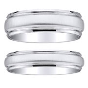 His and Hers 14K White Gold Wedding Ring Set