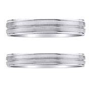 Designer Double Row 14K White Gold Wedding Ring Set