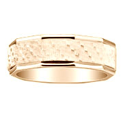 7mm 14K Yellow Gold Textured Wedding Band