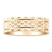 7mm 14K Textured Yellow Gold Designer Wedding Band