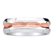 14K Rose and White Gold Designer Wedding Ring