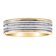 7mm 14K Two Tone Designer Wedding Band