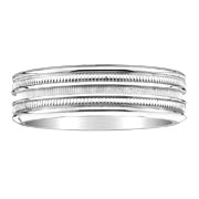 7mm 14K White Gold Designer Wedding Band