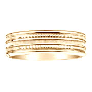 7mm 14K Yellow Gold Designer Wedding Band