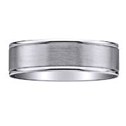 Brush and Polished 6mm Titanium Wedding Band