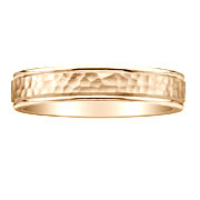 5mm 14K Yellow Gold Hammer Design Wedding Band