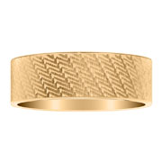 8mm Textured Flat 14K Yellow Gold Wedding Band