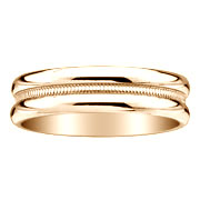 Milgrain Center 6mm 14K Yellow Gold Wedding Band