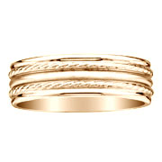 14K Double Rope Pattern Yellow Gold Wedding Ring