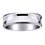 Beveled Edge Concave 7mm Titanium Wedding Band