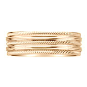 14K Designer Yellow Gold Wedding Band