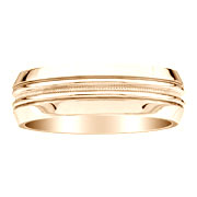 14K Yellow Gold Beveled Edge Designer Wedding Ring