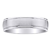 Domed Center 14K Brush Finish Wedding Band