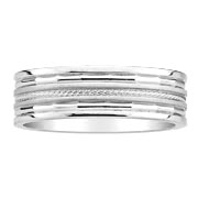 14K White Gold Designer Wedding Band