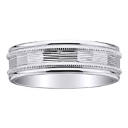 7mm Designer 14K White Gold Wedding Band