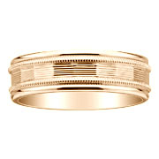 7mm Designer 14K Yellow Gold Wedding Band