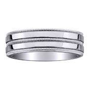 Milgrain and High Polish Titanium Wedding Band