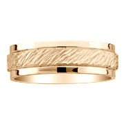 Stone Carved 14K Yellow Gold Wedding Ring