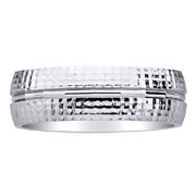 Square Textured 7mm 14K White Gold Wedding Band