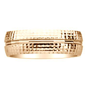 Square Textured 7mm 14K Yellow Gold Wedding Band